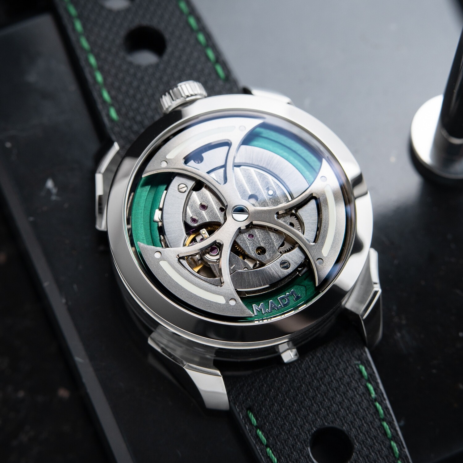 MB&F M.A.D.1 MAD 1 Limited Edition Green UNWORN Steel Automatic Strap
