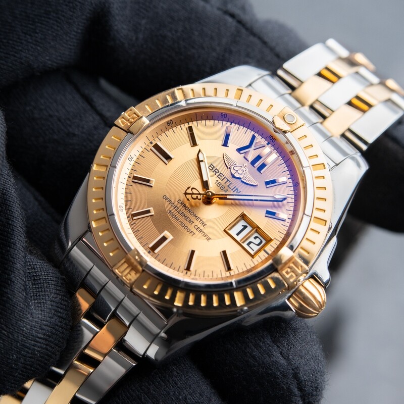 Breitling Windrider Cockpit 300M Two Tone Rose Gold Bracelet Automatic 41mm C49350