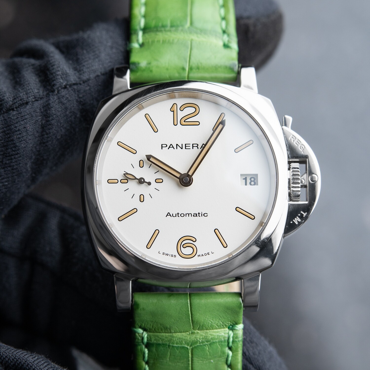 Panerai Luminor Due White Dial Steel Leather Automatic 38mm Pam1043