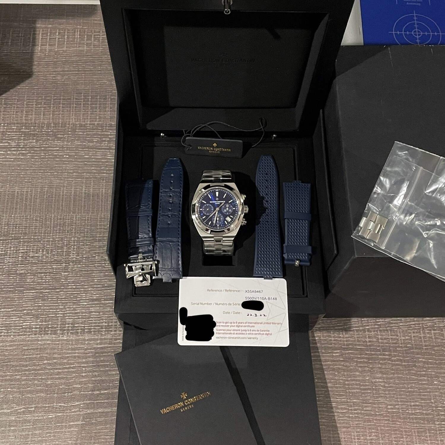 Vacheron Constantin Overseas 5500V Chronograph Blue Dial Steel