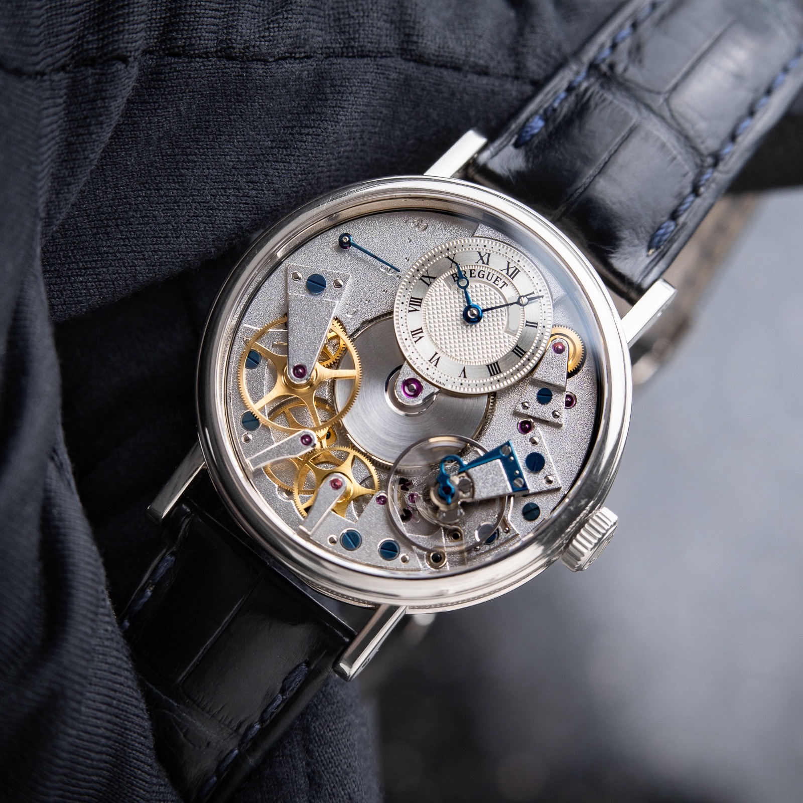 Breguet Tradition 7037 White Gold Retrograde Seconds Automatic Set 38mm