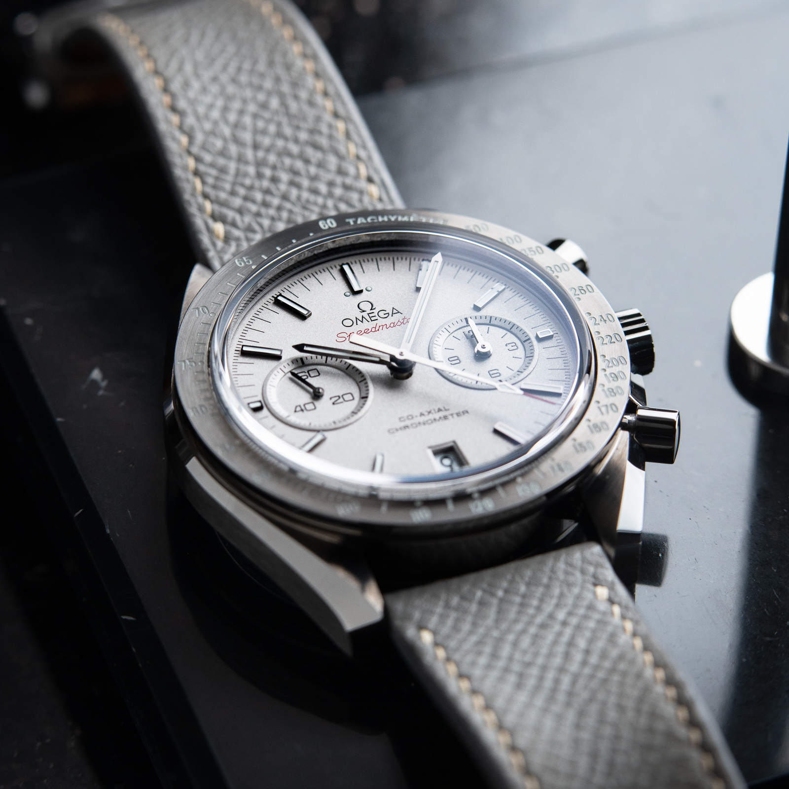 Omega Speedmaster Grey Side Of The Moon Platinum Dial Ceramic Chronograph