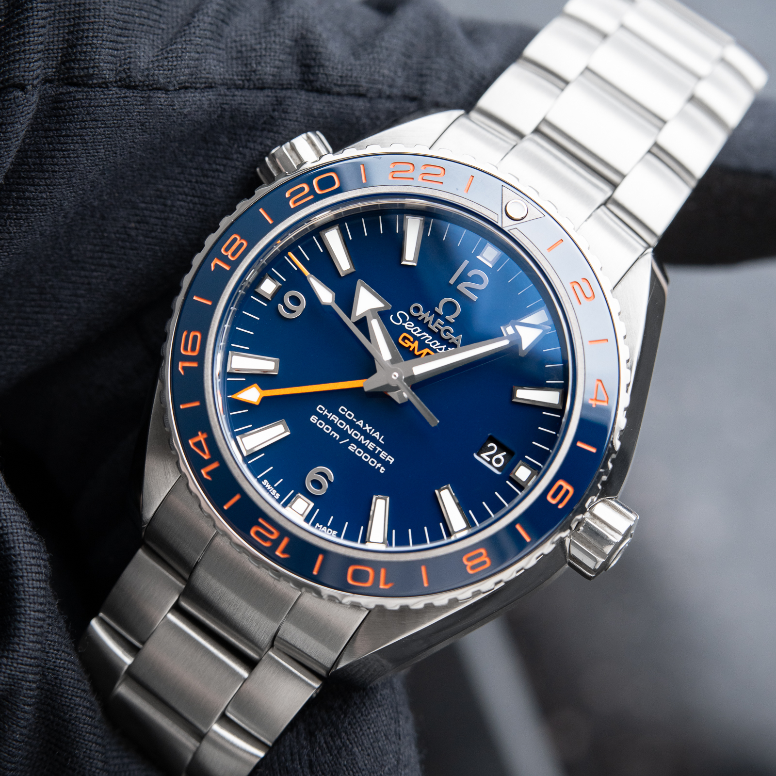 Omega Seamaster Planet Ocean 600M Good Planet Diver Blue Bracelet 43.5mm
