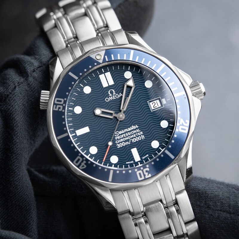 OMEGA Seamaster SMP Diver Date Blue Ceramic Steel James Bond Automatic Set 2531.80