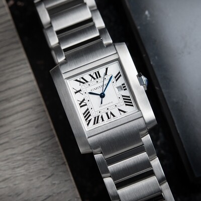 Cartier Tank Francaise Large Model 2023 Steel Silver Dial Automatic