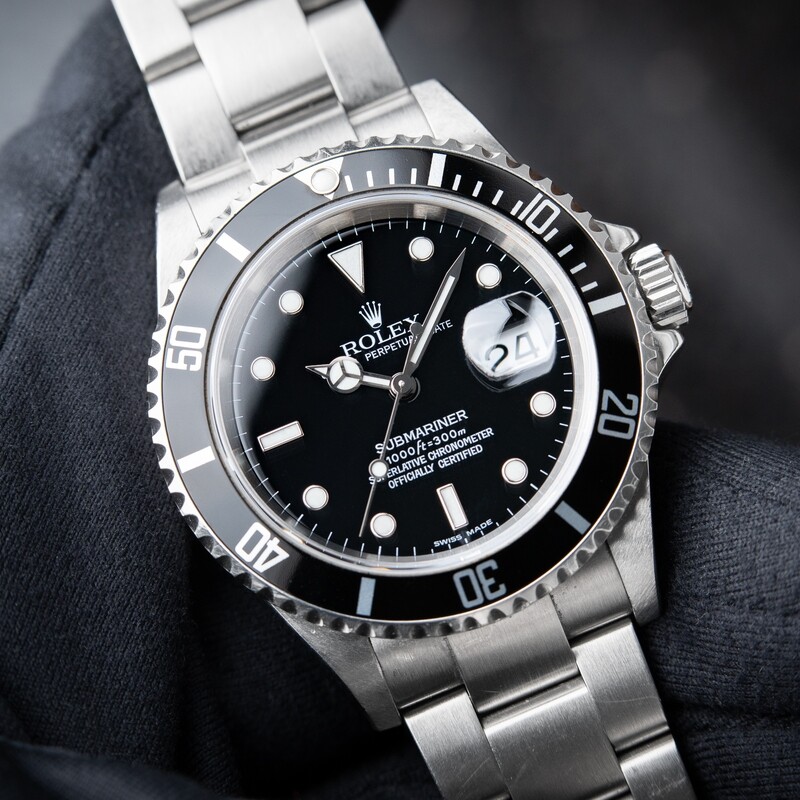 Rolex Submariner Date Oyster Perpetual Diver Black Steel Bracelet 40mm