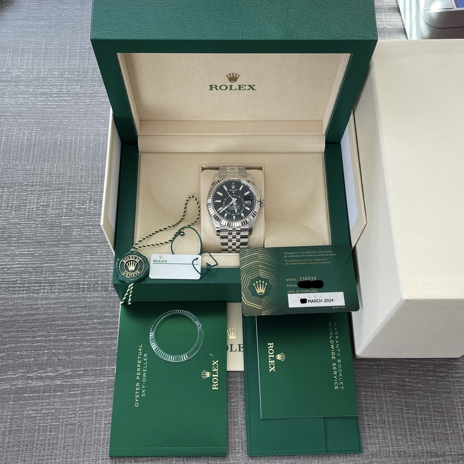 ROLEX 現行BOX セット売り　中古品 Rolex 336934 Skydweller with Blue Dial on Jubilee - DavidSW