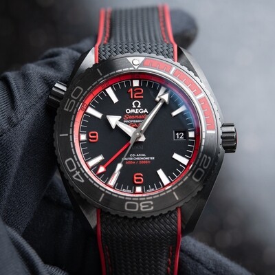 Omega Seamaster Professional Deep Black Red Diver 600M SMP Ceramic 45.5mm