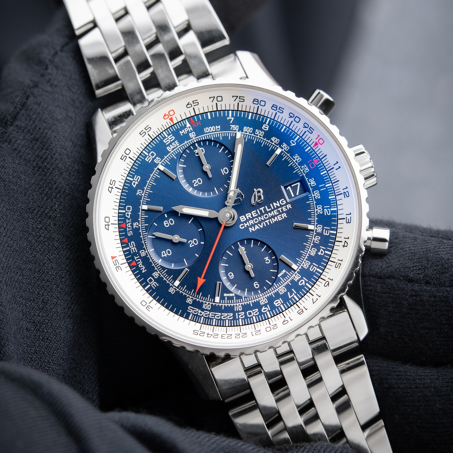 Breitling Navitimer Heritage Chronograph 41 Blue Dial Steel