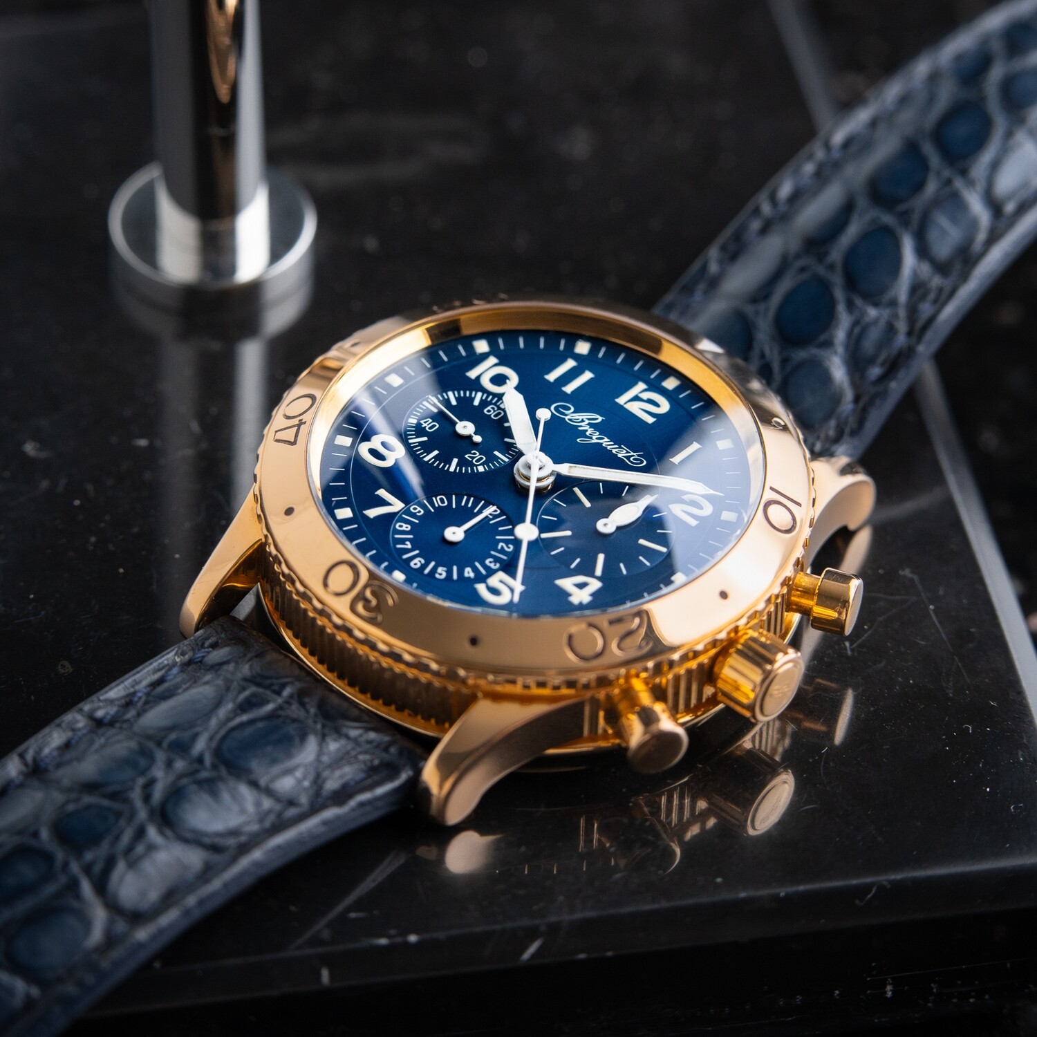 Breguet Type XX Aeronavale Flyback Chronograph Rose Gold Blue