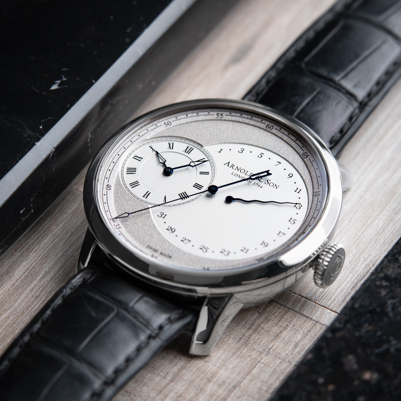 Arnold & Son TBR True Beat Retrograde Date Automatic Grey Dial Leather 44mm