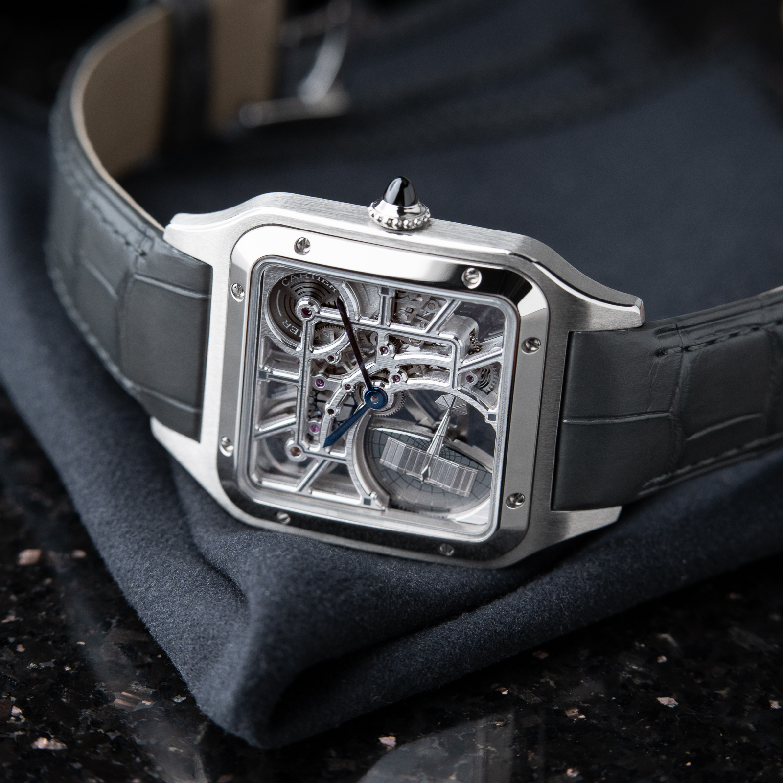 Cartier Santos Dumont Skeleton UNWORN 3/2024 Automatic Steel Leather