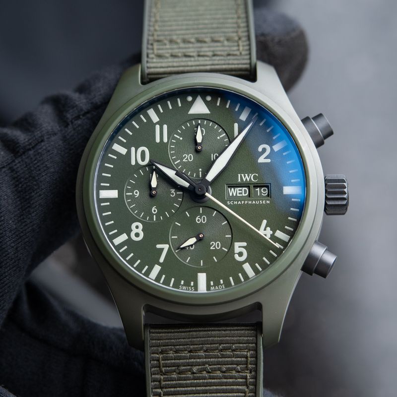 IWC Pilot's Watch Chronograph "Woodland" Top Gun Green Ceramic Automatic