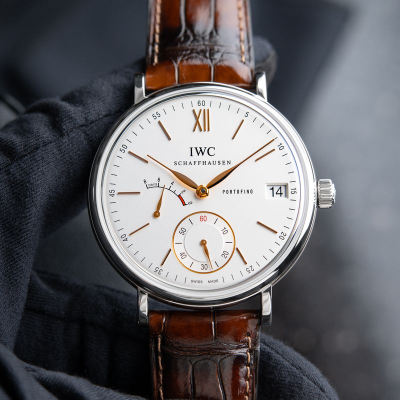 IWC Portofino 8 Days UNWORN 3/2024 White Silver Dial Steel Leather Manual 45mm