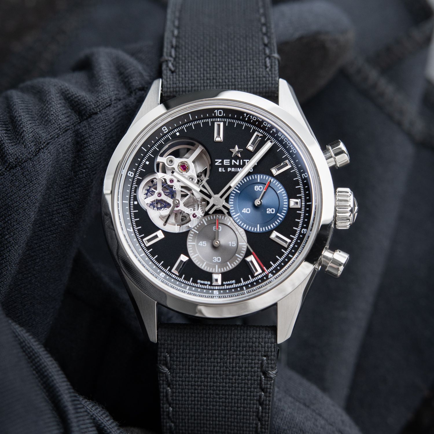 Zenith Chronomaster Open El Primero 3604 1/10th Chronograph Black 39.5mm