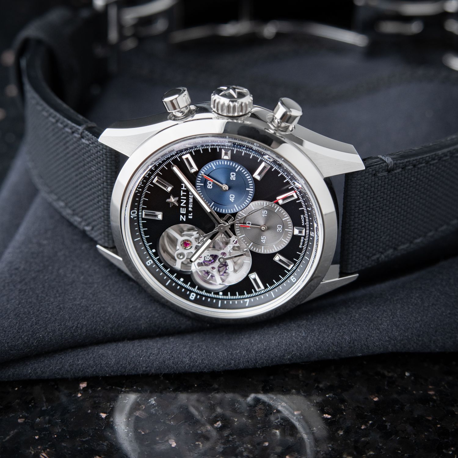 Zenith Chronomaster Open El Primero 3604 1/10th Chronograph Black