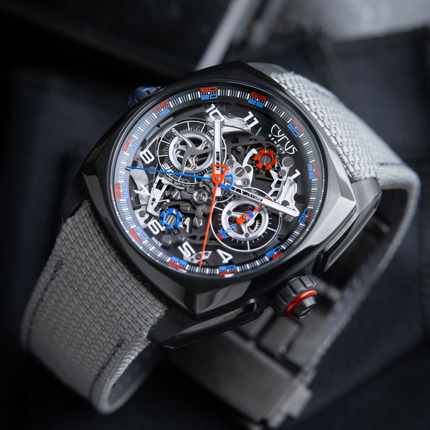 Cyrus Klepcys DICE UNWORN Limited Edition Double Chronograph Skeleton Titanium