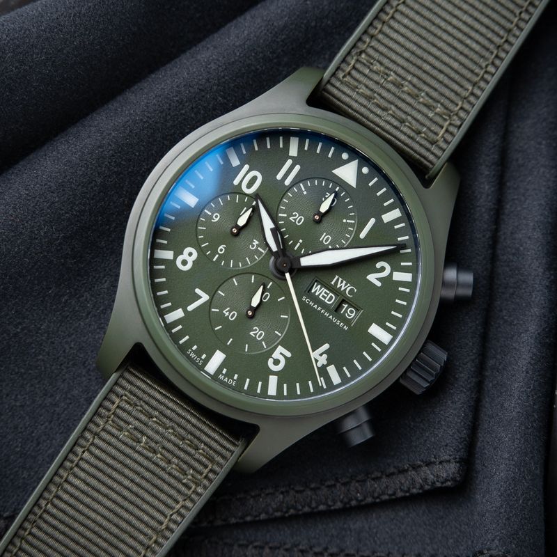IWC Pilot's Watch Chronograph "Woodland" Top Gun Green Ceramic Automatic 44.5mm
