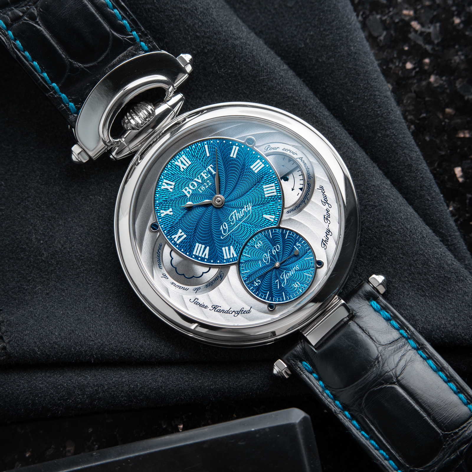 Bovet 19Thirty Fleurier 1 of 60 Turquoise Great Guilloche Limited Steel 42