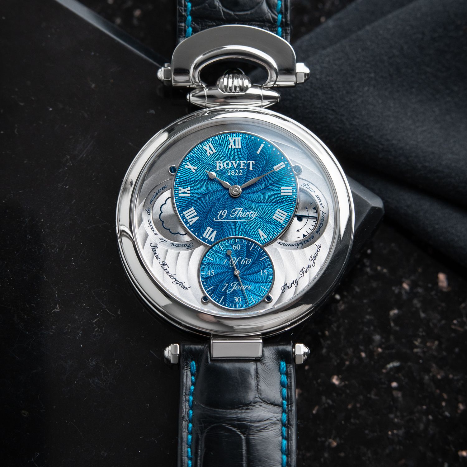 Bovet 19Thirty Fleurier 1 of 60 Turquoise Great Guilloche Limited Steel 42