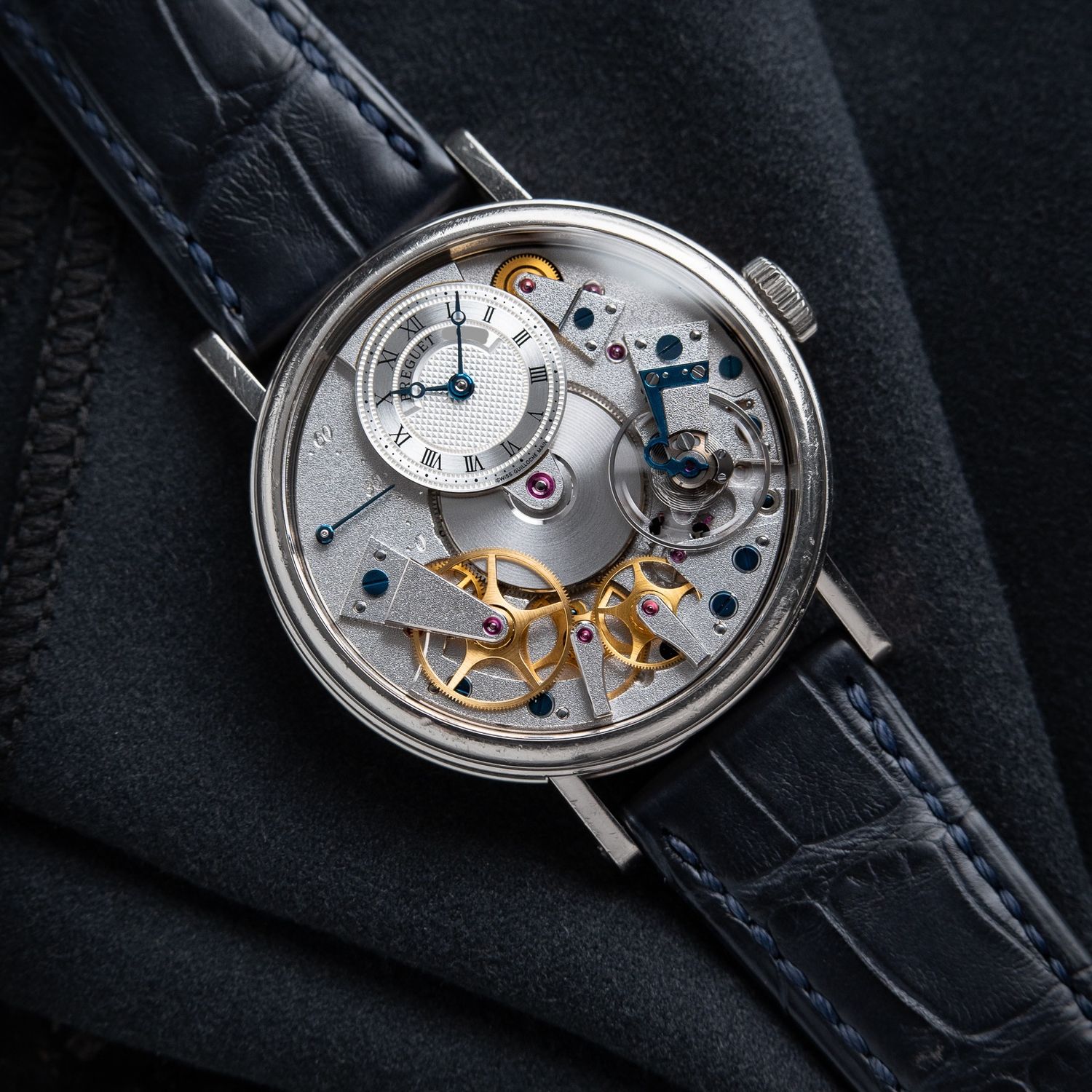 Breguet Tradition 7037BB White Gold Retrograde Seconds Automatic Set 38mm