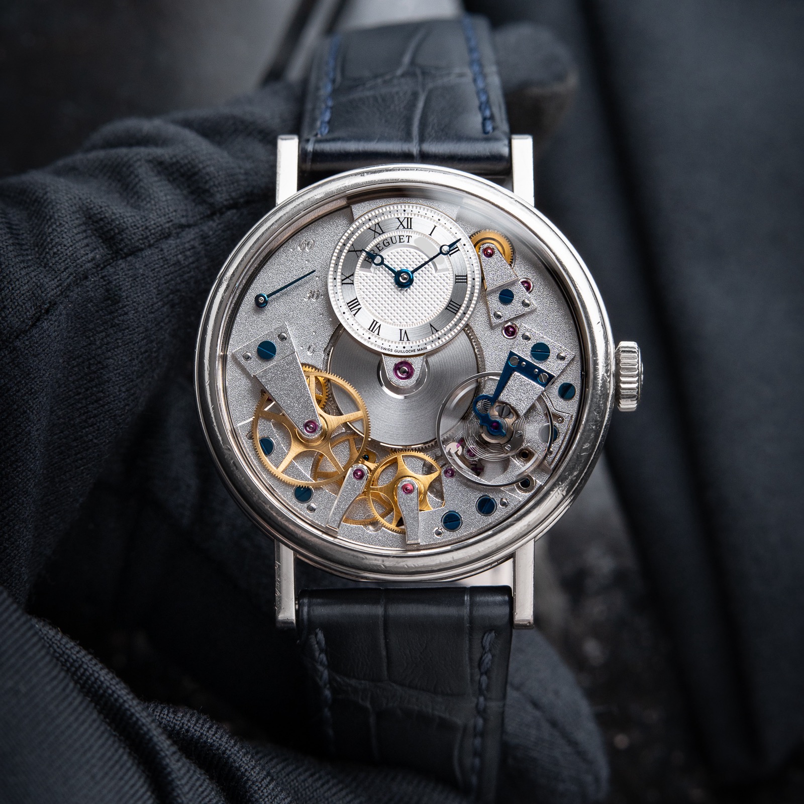 Breguet Tradition 7037BB White Gold Retrograde Seconds Automatic Set 38mm