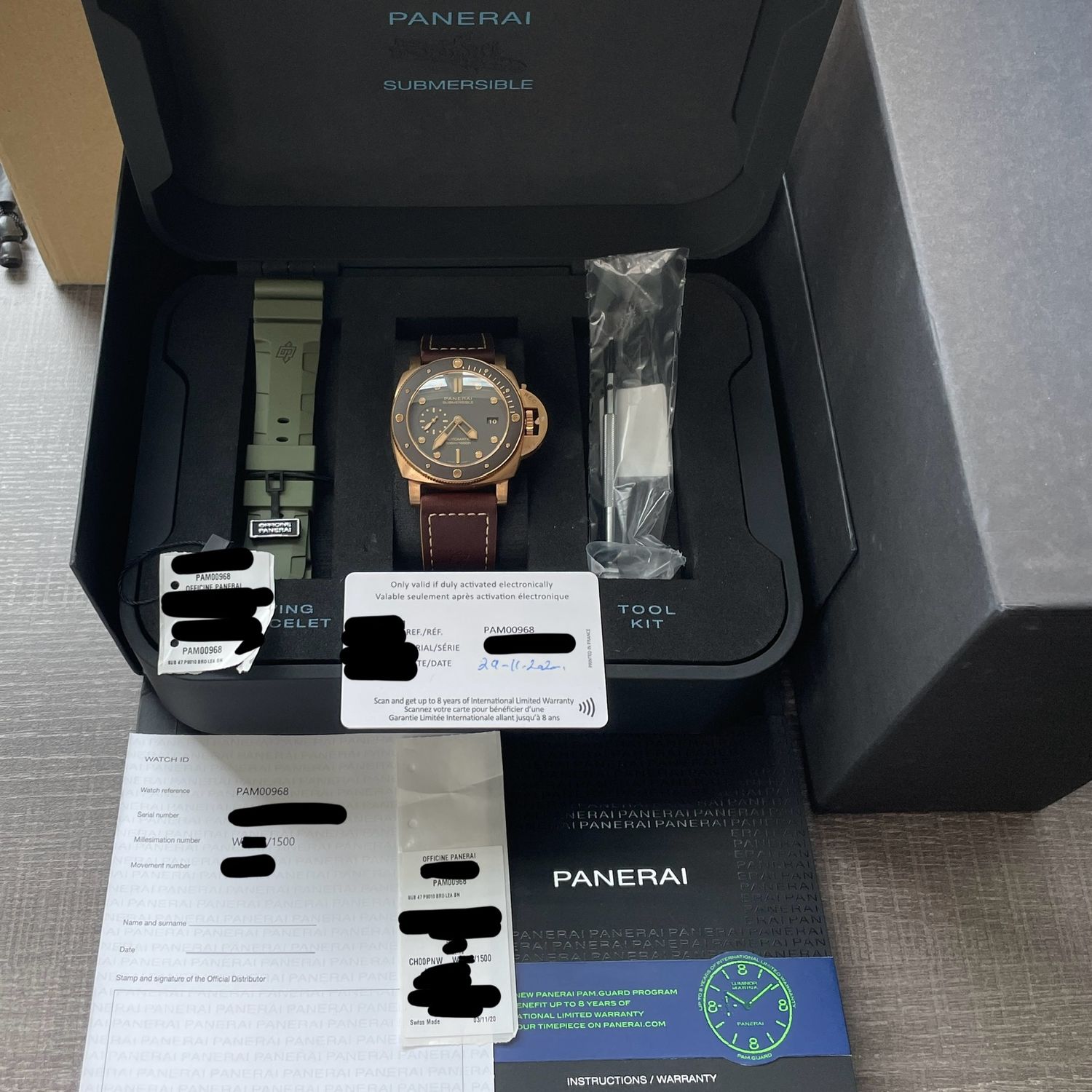 Panerai Luminor Submersible Bronzo Bronze Brown Ceramic Diver