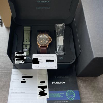 Panerai Luminor Submersible Bronzo Bronze Brown Ceramic Diver