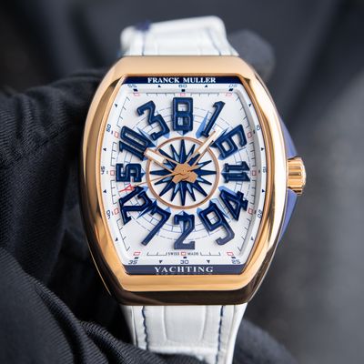Franck Muller Vanguard Yachting RARE Crazy Hours Rose Gold White