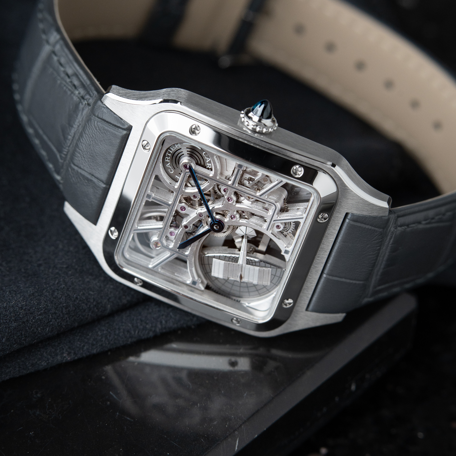 Cartier Santos Dumont Skeleton UNWORN 5/2024 Automatic Steel Leather