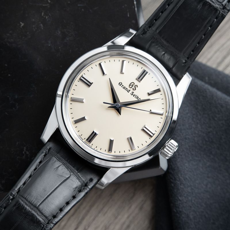 Grand Seiko Elegance Collection CLEAN 3 Day Steel Leather Ivory Manual 37mm