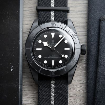 Tudor Black Bay Ceramic COSC 200M Black Dial NATO Leather