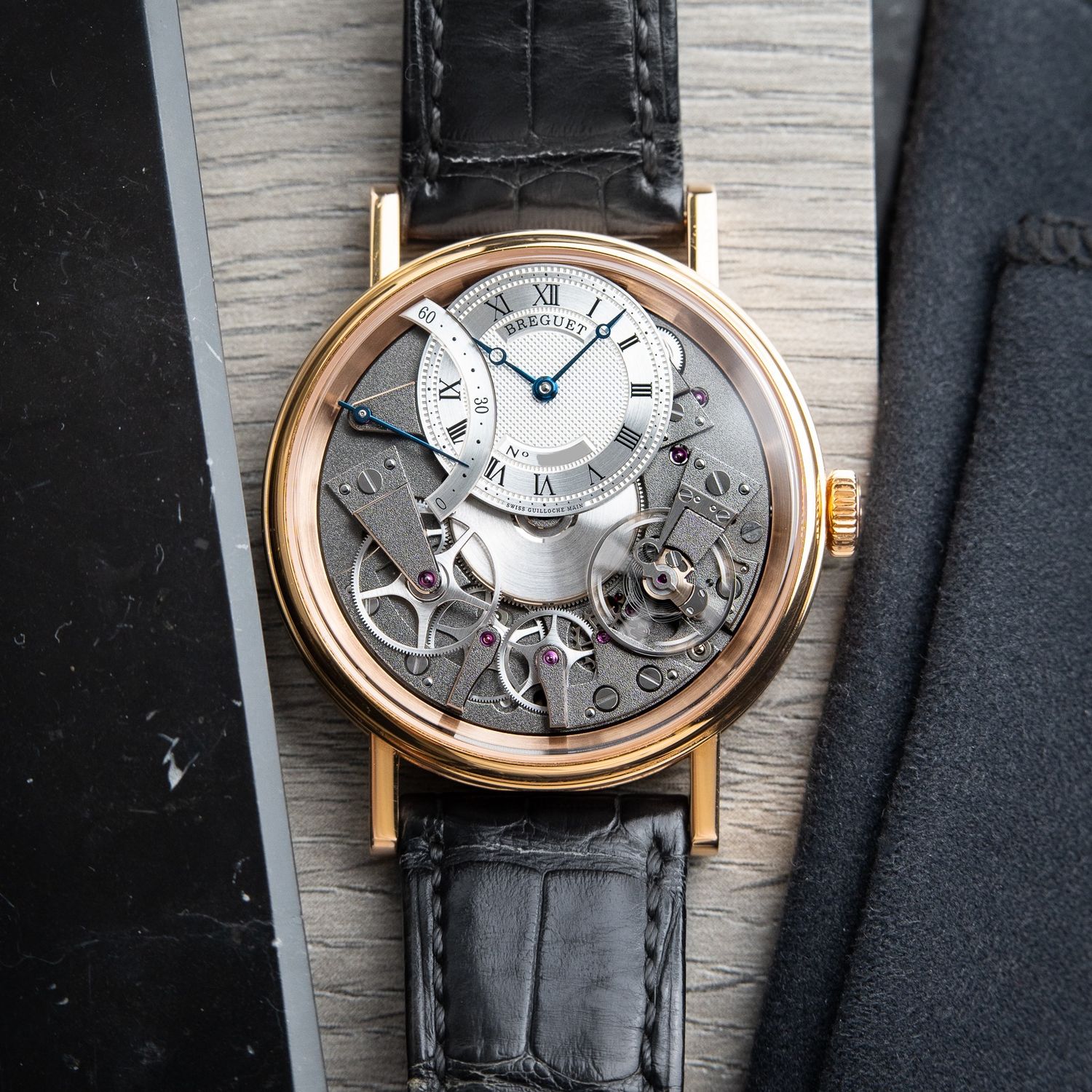 Breguet Tradition 7097 Rose Gold Retrograde Seconds Automatic Set White 40mm