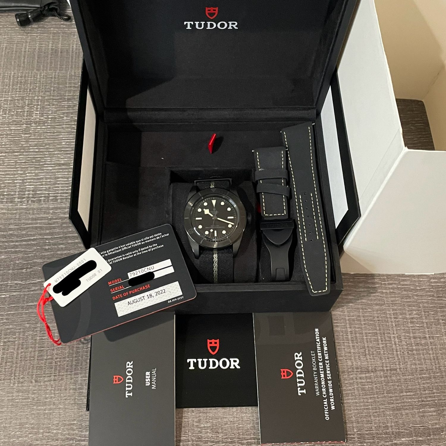 Tudor Black Bay Ceramic COSC 200M Black Dial NATO Leather
