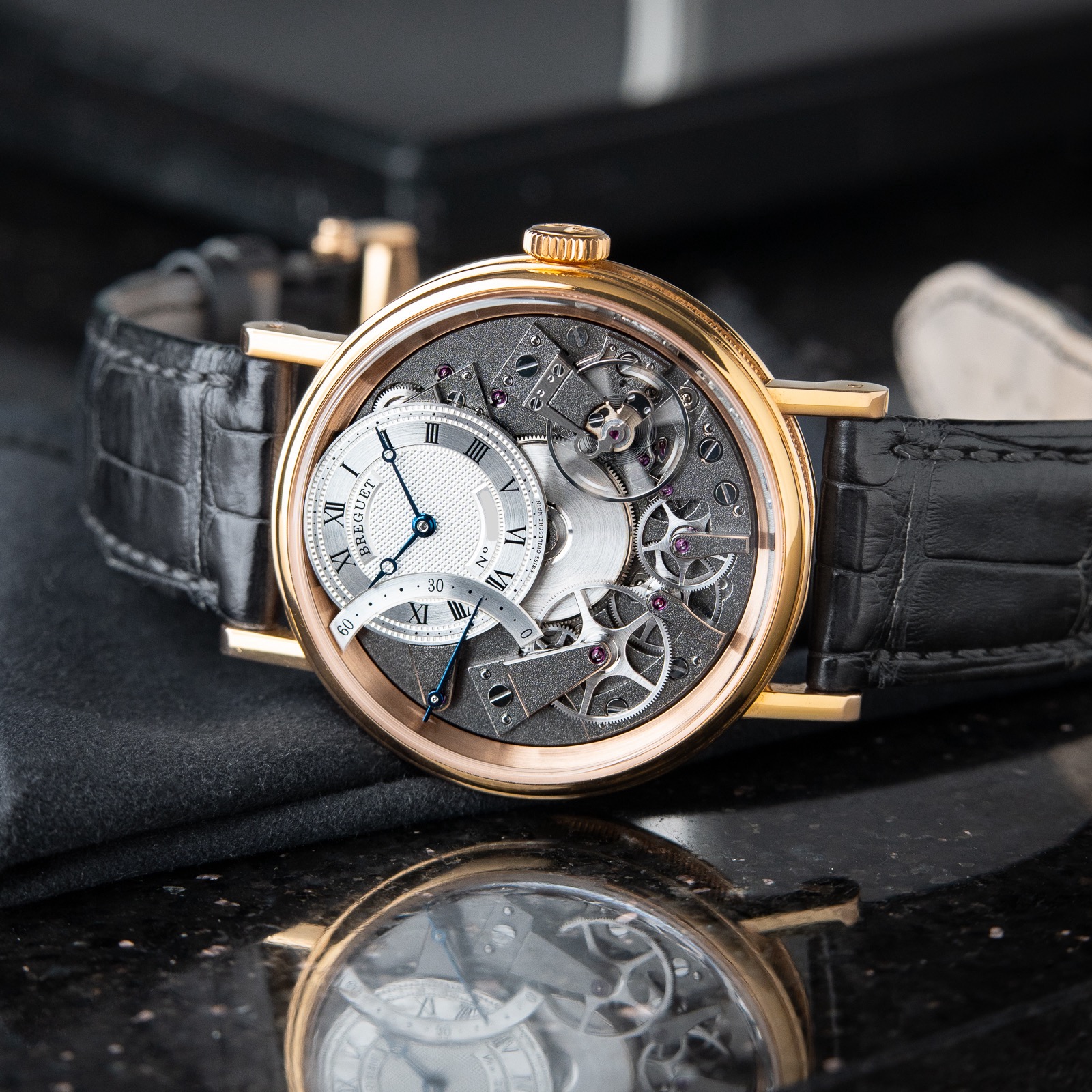 Breguet Tradition 7097 Rose Gold Retrograde Seconds Automatic Set White 40mm
