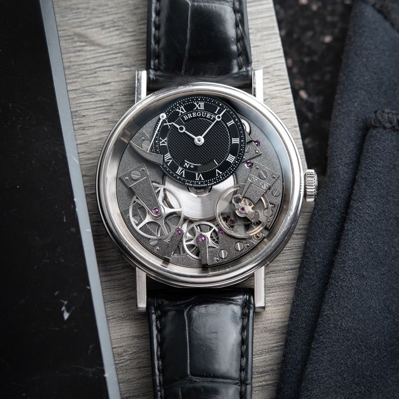 Breguet Tradition Manual Wind 7057 White Gold Black Grey Power Reserve 40