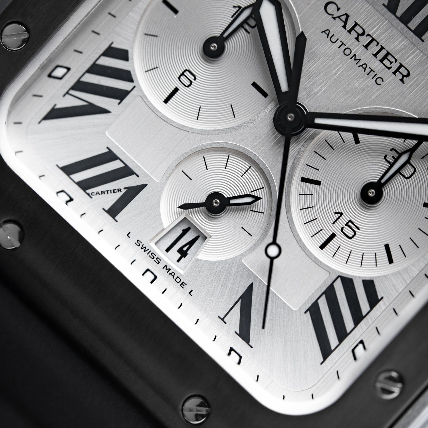 Cartier Santos De Cartier XL Large Chronograph SERVICED Steel