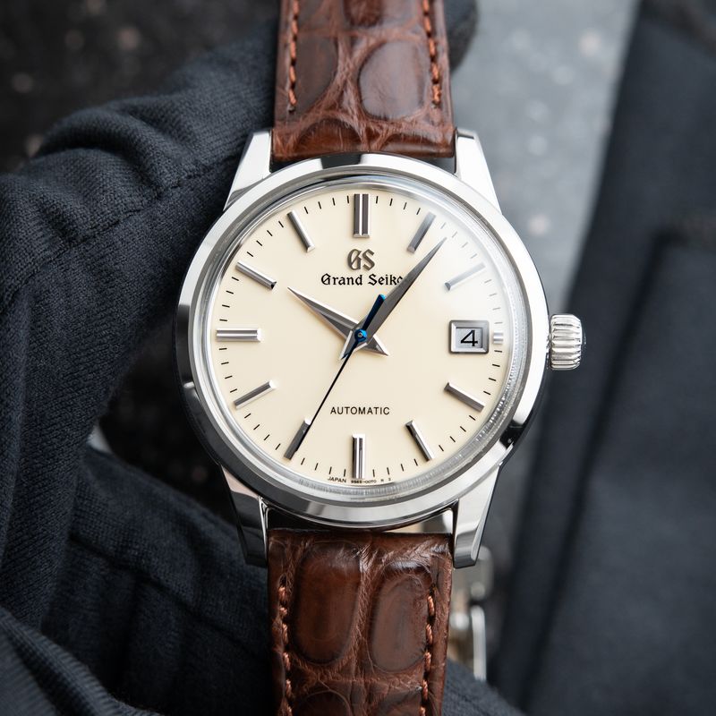 Grand Seiko Elegance Collection CLEAN 3 Day Steel Leather Ivory Automatic