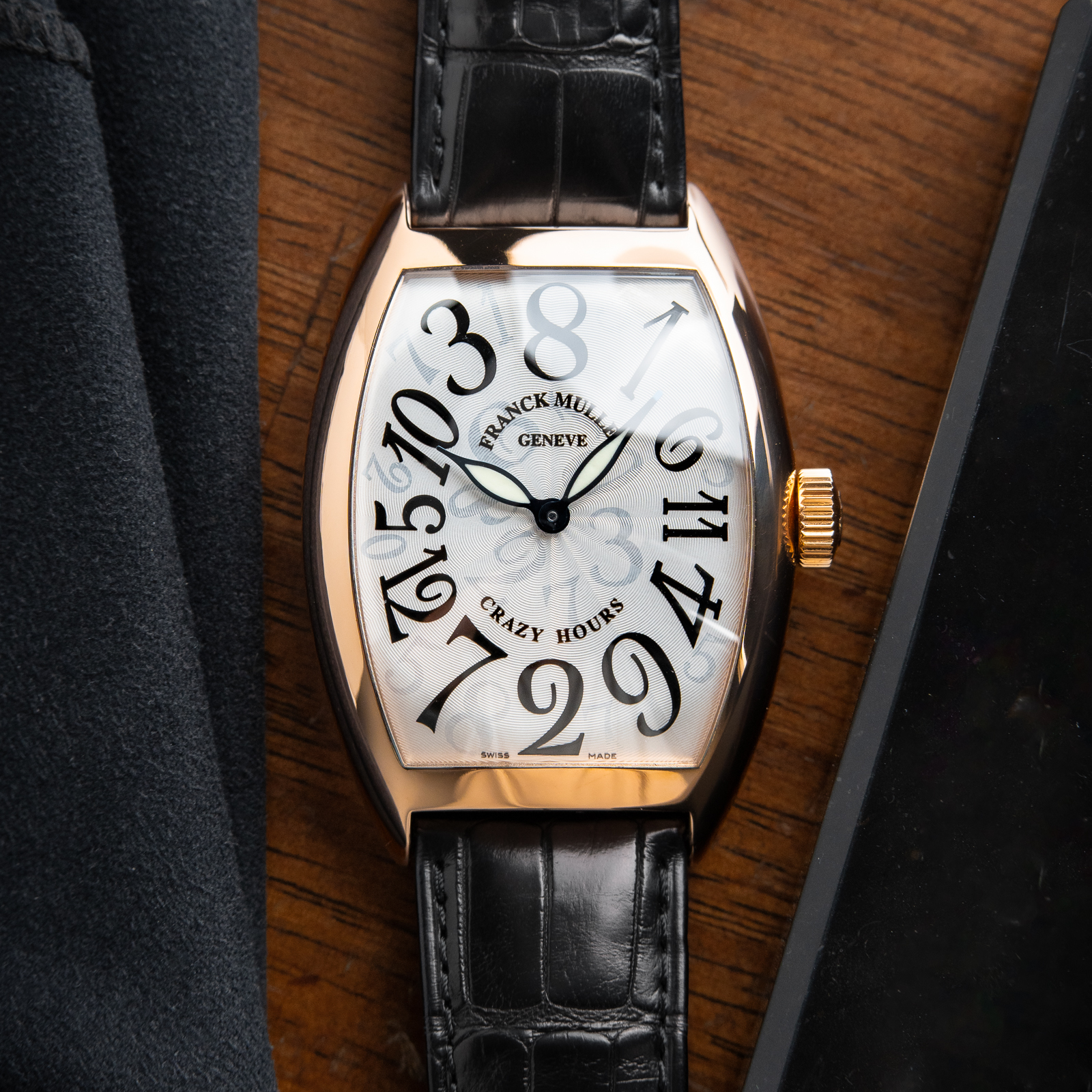 Franck Muller Vanguard Cintree Curvex SERVICED RARE Crazy Hours Rose Gold