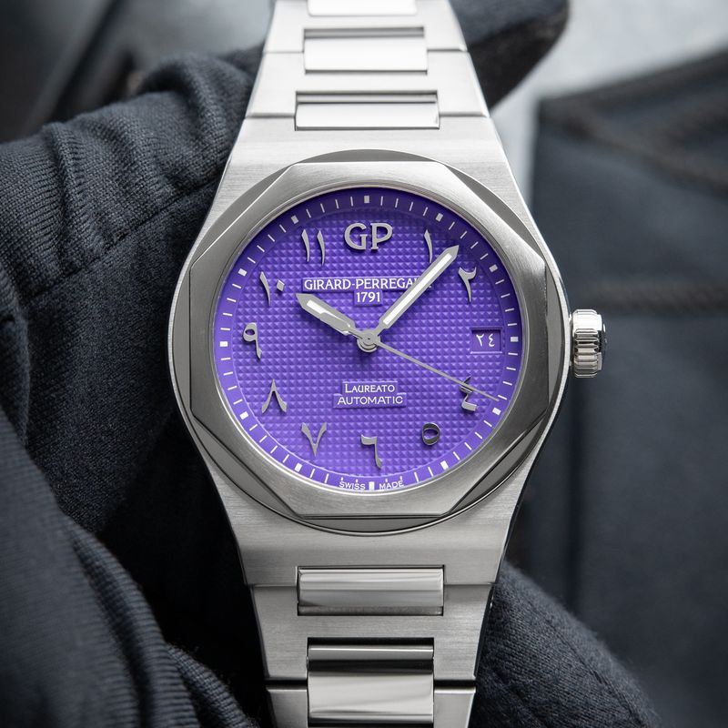 Girard Perregaux Laureato Limited Edition Purple Middle Eastern Arabic Dial 42mm 81010