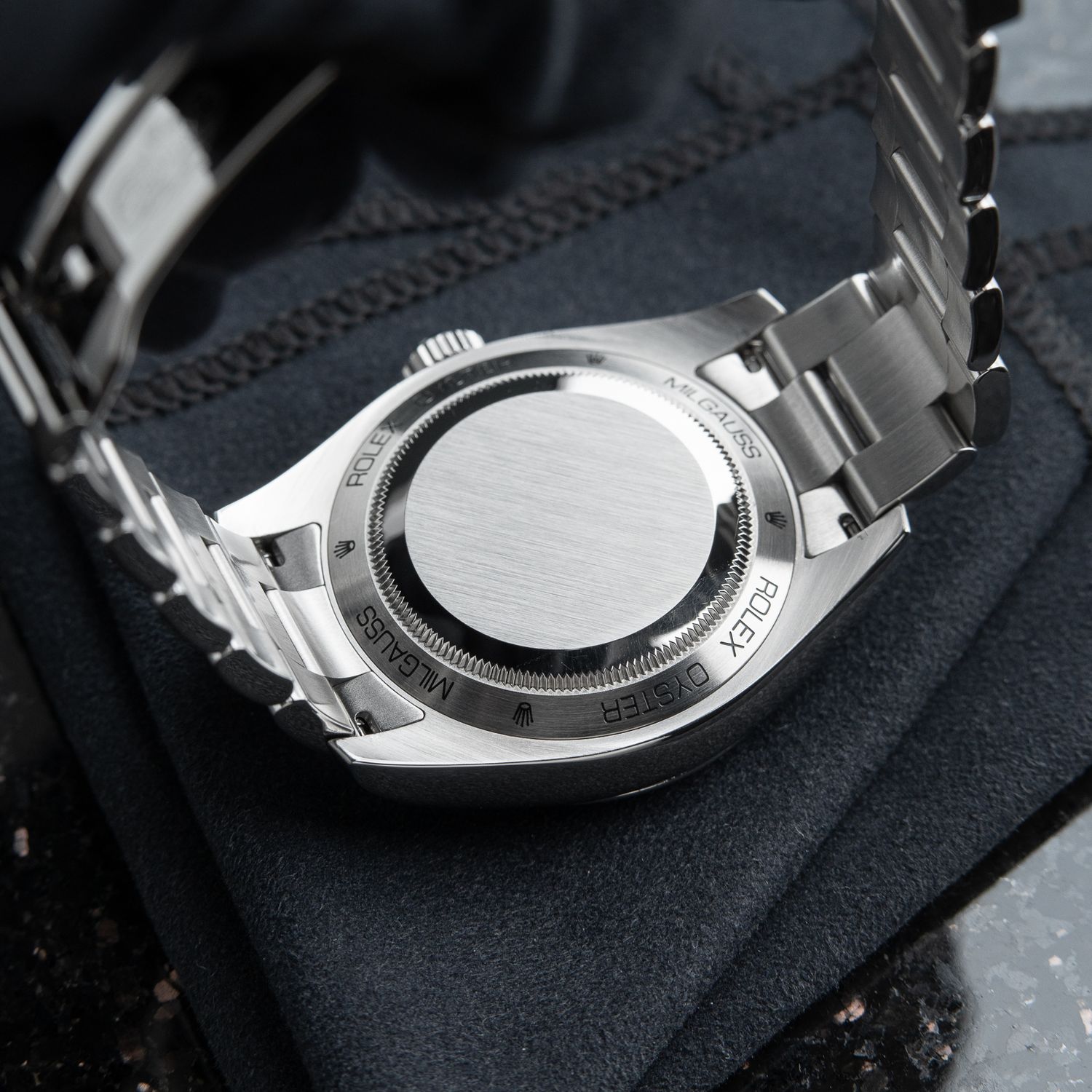 Rolex Milgauss Oyster Perpetual 40mm Green Dial Steel Bracelet Box