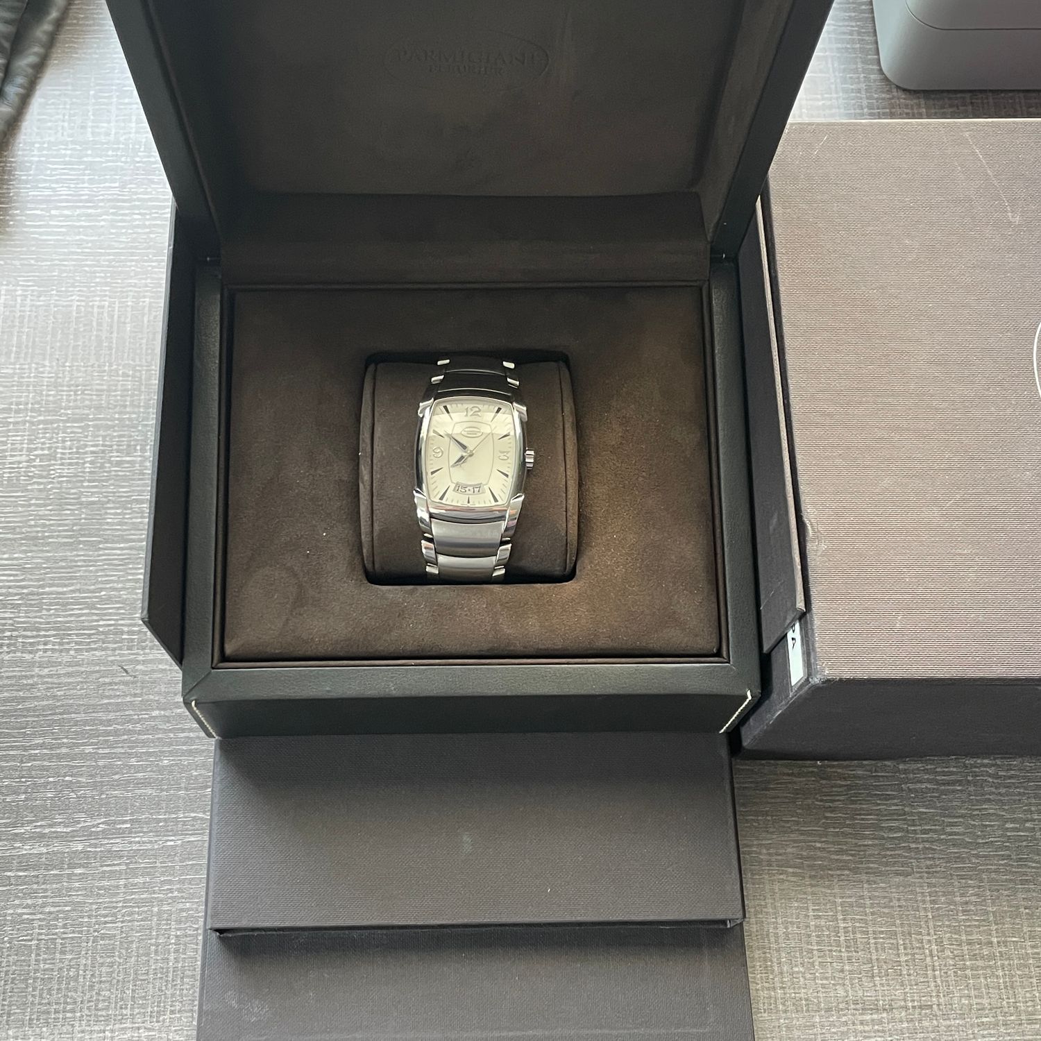 Parmigiani Fleurier Kalpa XL Silver Dial Steel Bracelet Automatic Date