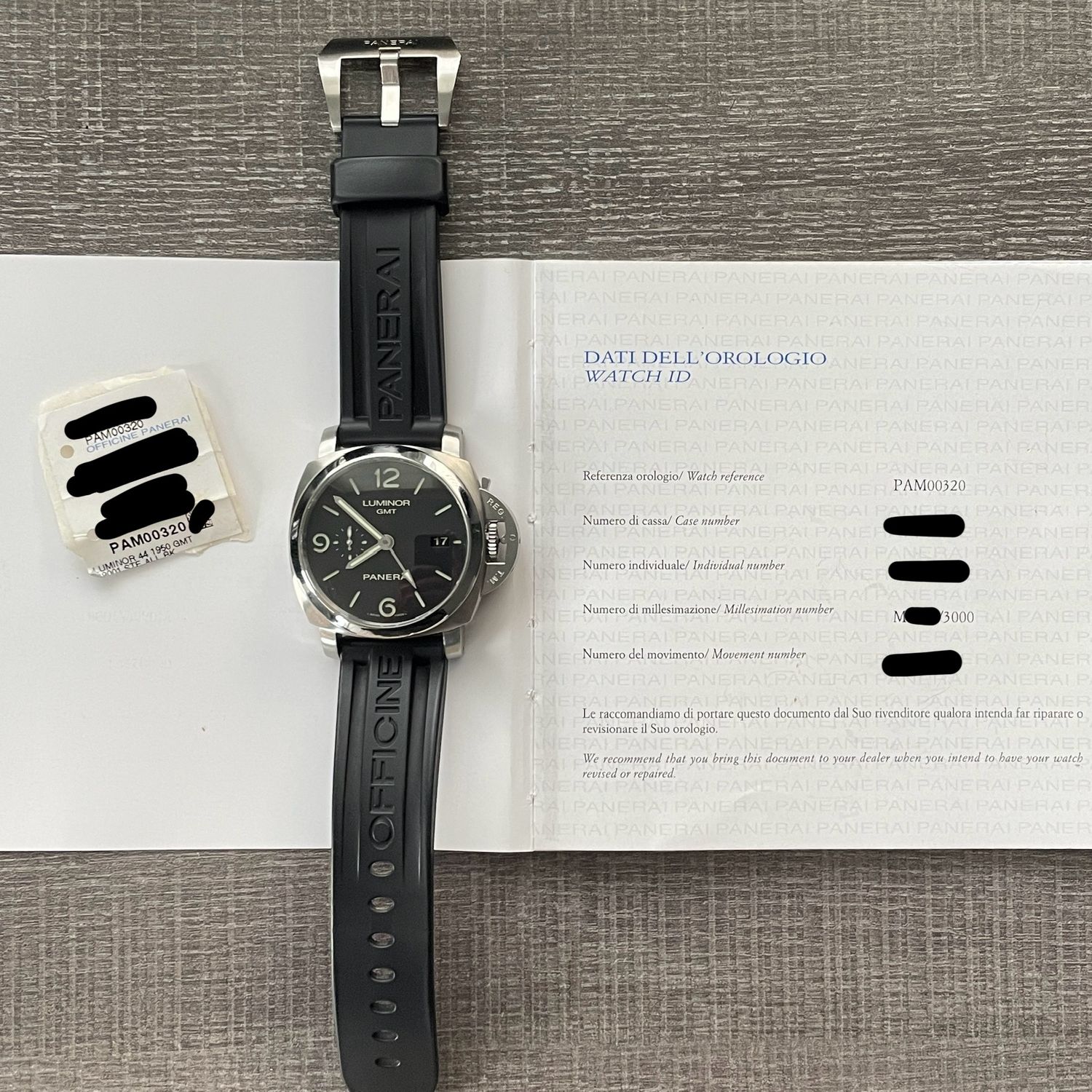 PANERAI Luminor 1950 3 Days PAM00320 GMT black Dial Automatic Men\'s Watch_962457 Panerai Luminor Steel Black Dial 44mm PAM00320 main image 2