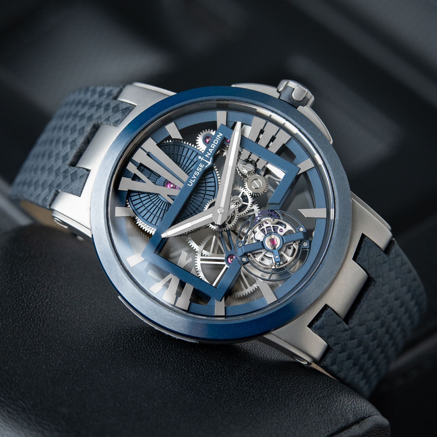 Ulysse Nardin Executive Skeleton Flying Tourbillon Blue Ceramic Titanium