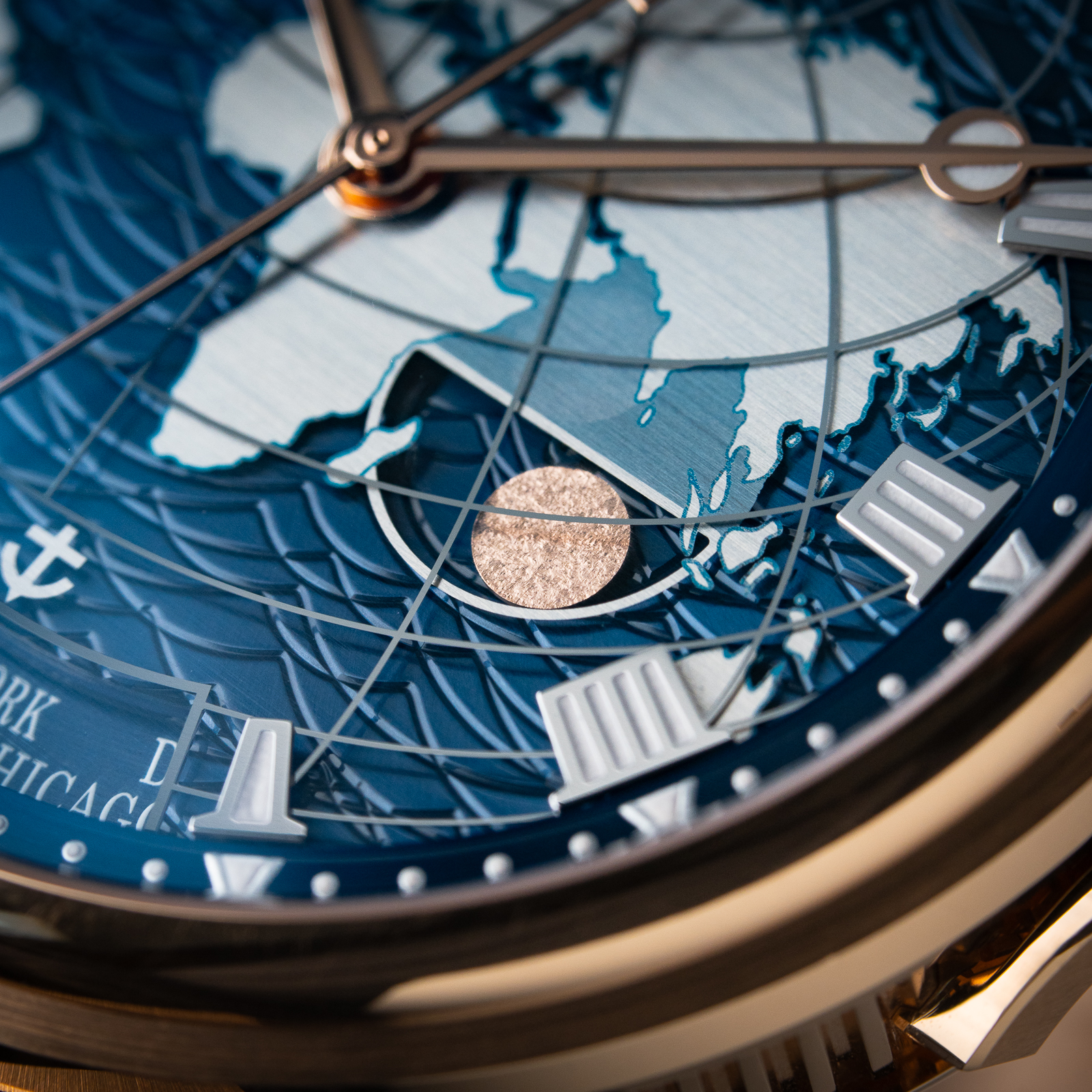 Breguet Marine Hora Mundi 5557BR Rose Gold Rubber World Time Blue 43.9mm