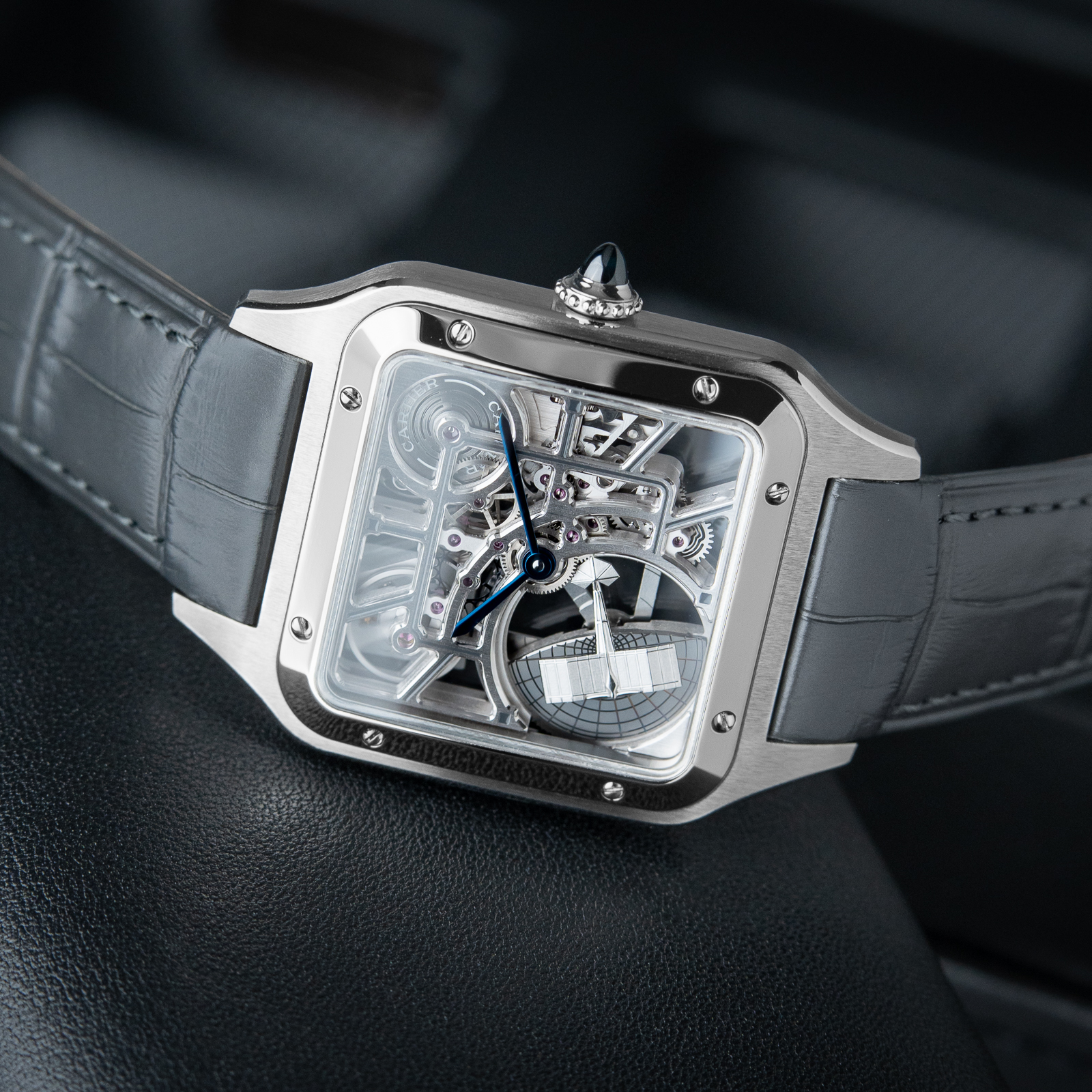 Cartier Santos Dumont Skeleton UNWORN 2/2024 Automatic Steel Leather