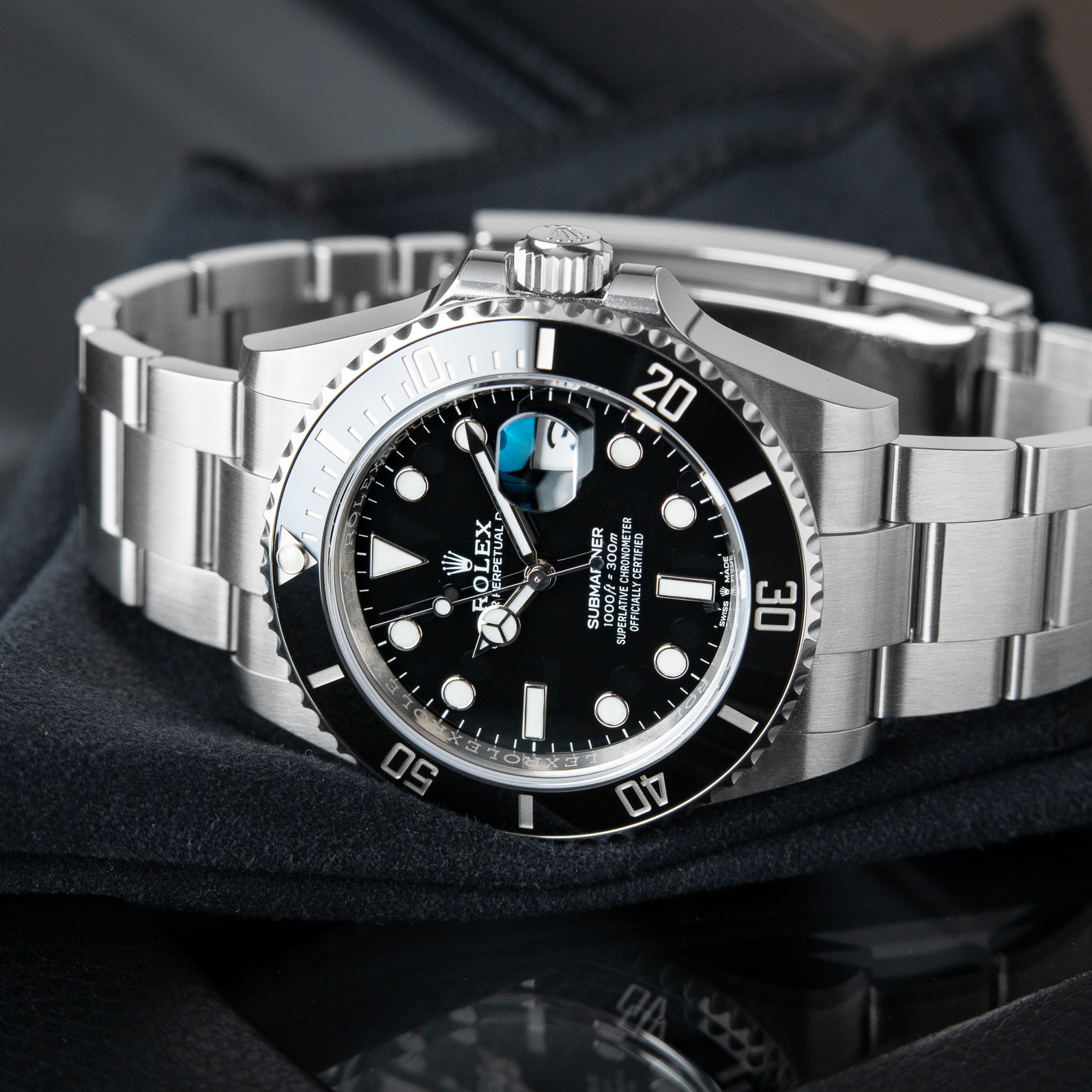 Rolex Submariner Oyster Perpetual Diver Black Ceramic Steel Bracelet 41mm