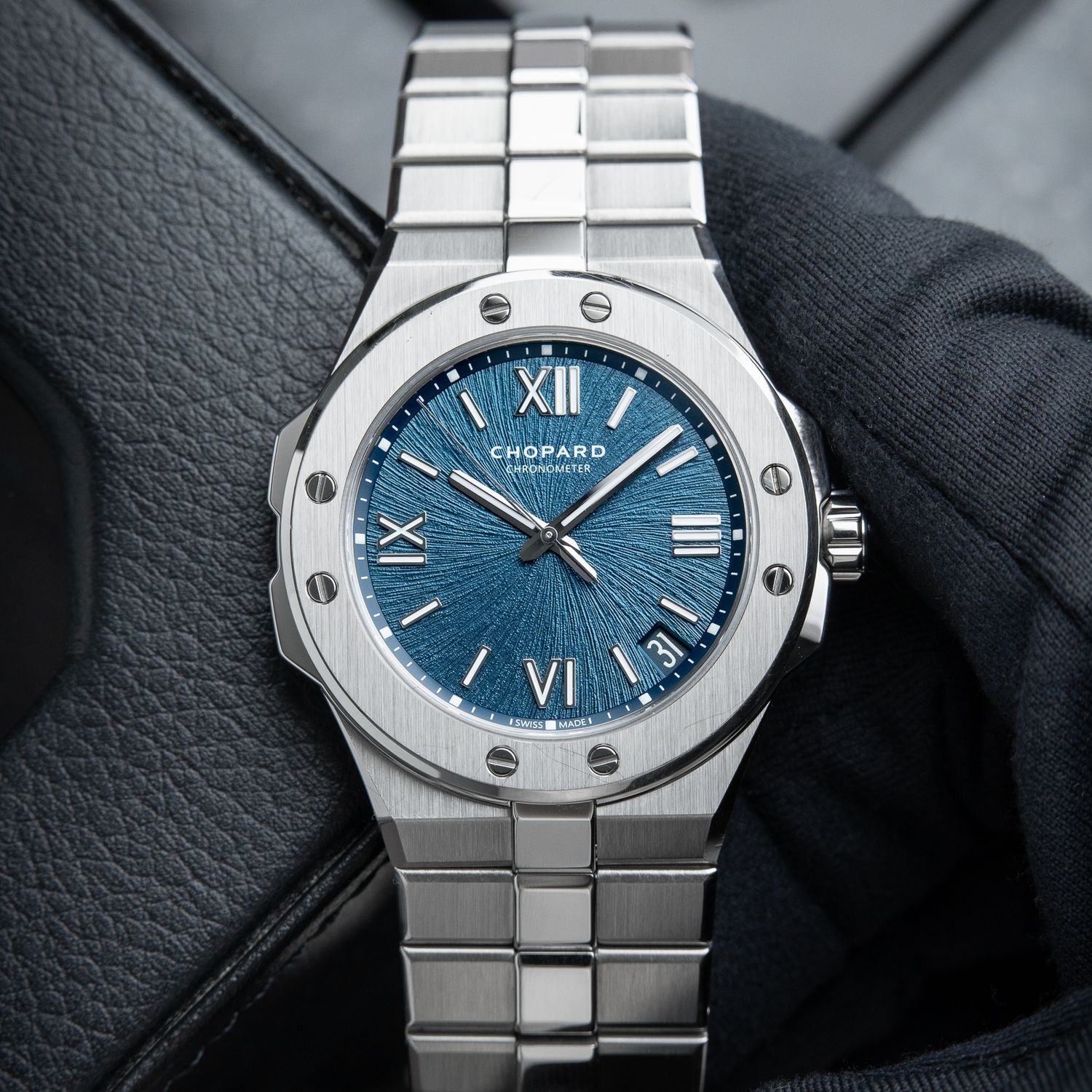 Chopard Alpine Eagle Large 41mm Date Blue Steel Bracelet Automatic