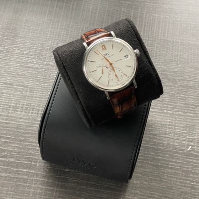 IWC Portofino Hand-Wound 8 Days White Silver Dial Steel Leather
