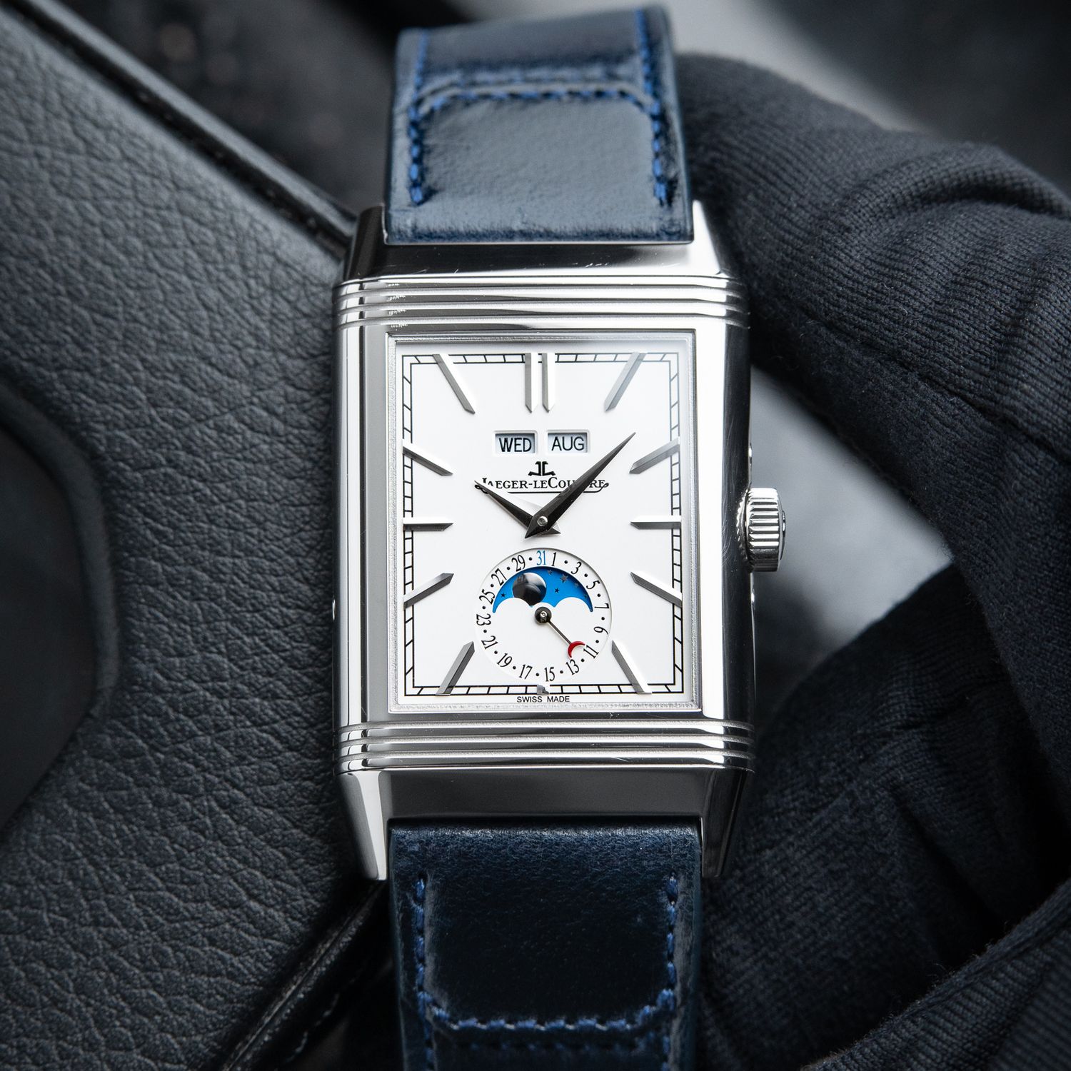 Jaeger-LeCoultre Reverso UNWORN 3/2024 Tribute Duoface Calendar Blue White